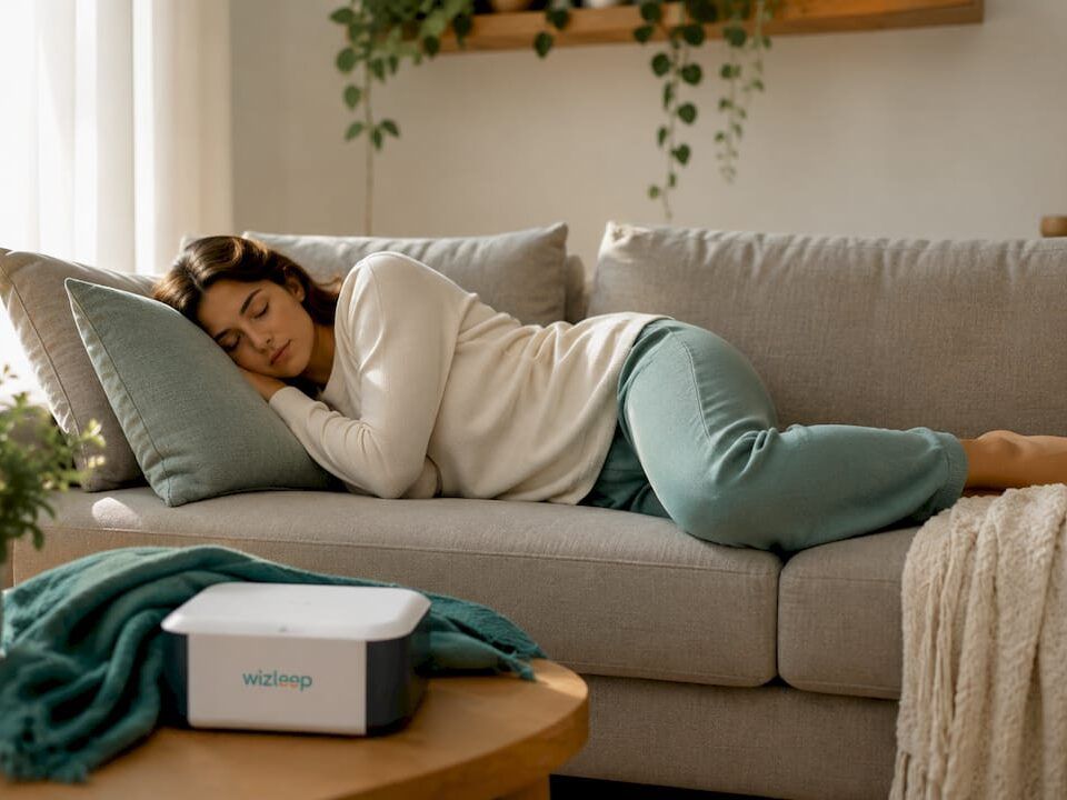 Mujer descansando mientras mantiene una postura correcta de la columna