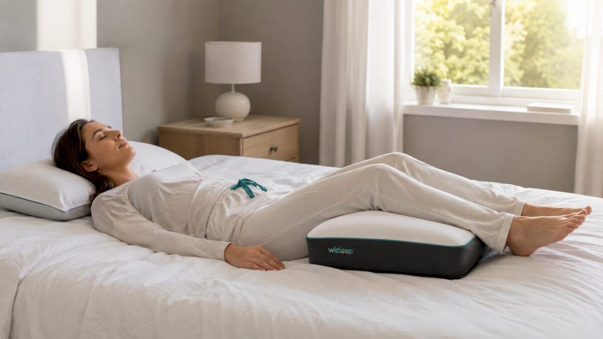 Mujer descansando de espaldas, manteniendo una postura adecuada al dormir