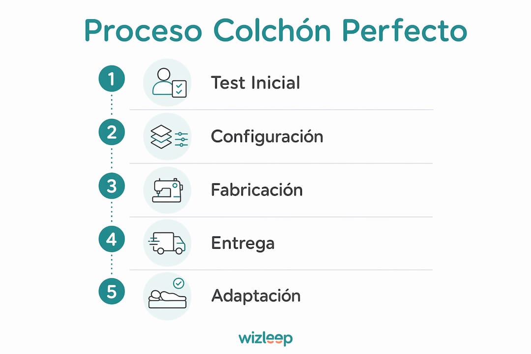 Proceso de configuración y fabricación de un colchón personalizado
